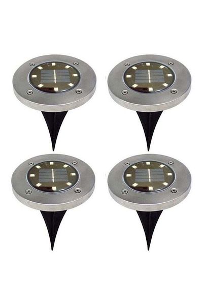 Generic Voberry 4-Piece Elegant Designed Weatherproof Energy Saving Solar Powered LED Outdoor Light Black/Si