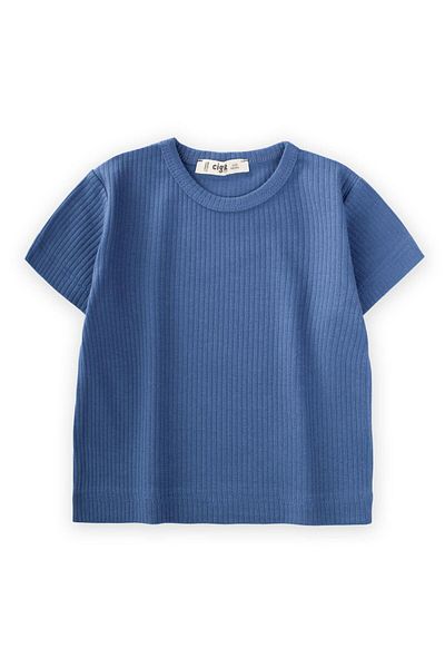 Cigit Tricou cu nervuri de bază 1-5 ani Albastru Indigo