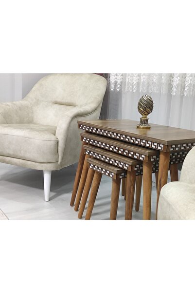 Evmob Evim Mobilya Beyaz Eşya Lüx 1. Sınıf Mdf Zigon Sehpa 4'lü