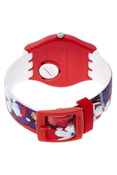 Generic Swatch Unisex Suor105 Look Through Analog Display Quartz Red Watch