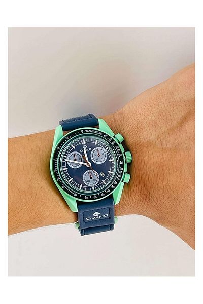 Generic Clasico Men Fashion Design Watch Navy On Green