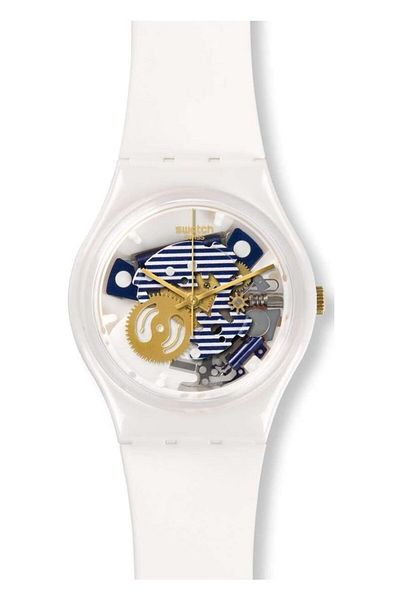 Generic Swatch Unisex Gw169 Originals Analog Display Swiss Quartz White Watch