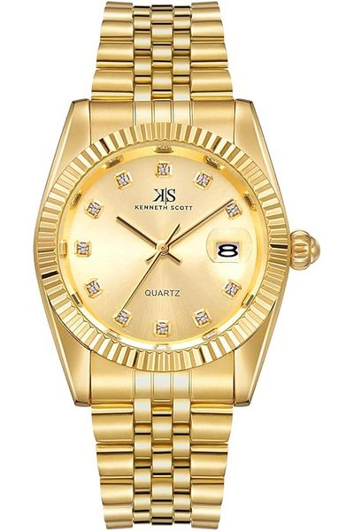 Generic Kenneth Scott Men Champagne Dial Analog Watch K22036 Gbgc