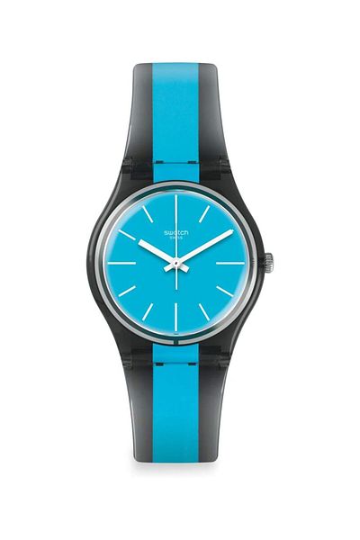 Generic Swatch Men Azzurrami Gm186 Blue Rubber Swiss Quartz Fashion Watch
