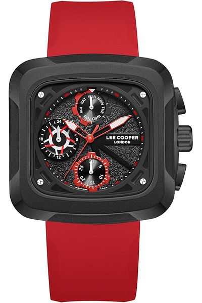 Generic Lee Cooper Men Watch Multi Function Display And Silicone Strap Lc08012 658 Red