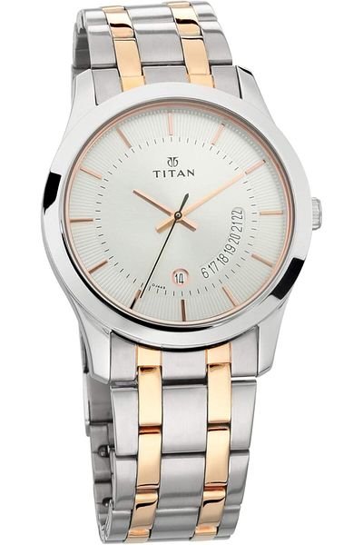 Generic Titan Gents Karishma Analog Silver Dial Men Watch Nn1823Km01 Np1823Km01
