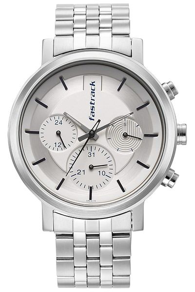 Generic Fastrack Analog Silver Dial Men Casual Watch Look