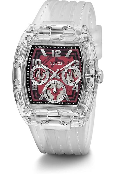 Generic Guess 50Wr Men Analogue Quartz Watch With Silicone Strap Mineral Glass Polycarbonate Case