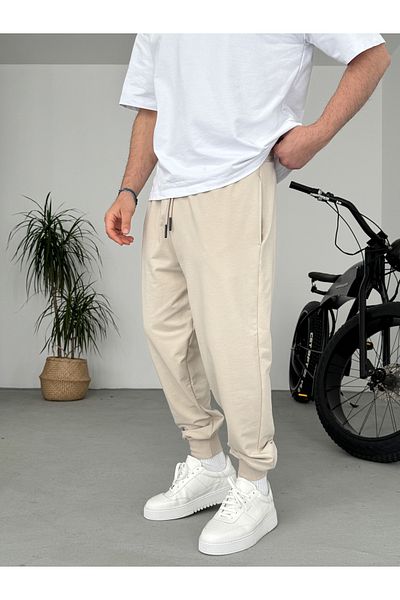 BYBASICMAN Beige Ribbed Two Yarn Tracksuit By-061