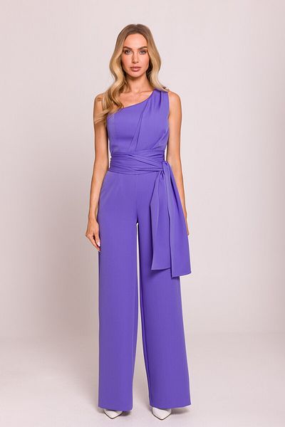 Made of Emotion One-shoulder jumpsuit with tied sashes