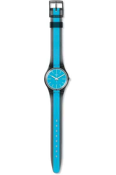 Generic Swatch Men Azzurrami Gm186 Blue Rubber Swiss Quartz Fashion Watch
