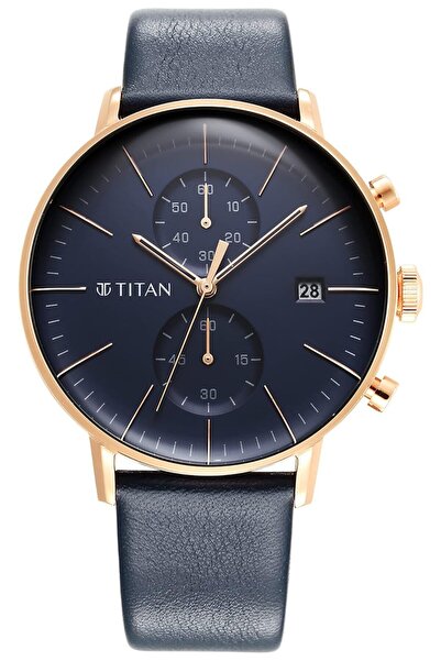 Generic Titan Analog Blue Dial Men Watch 90146Wl01 Deep Blue Colour