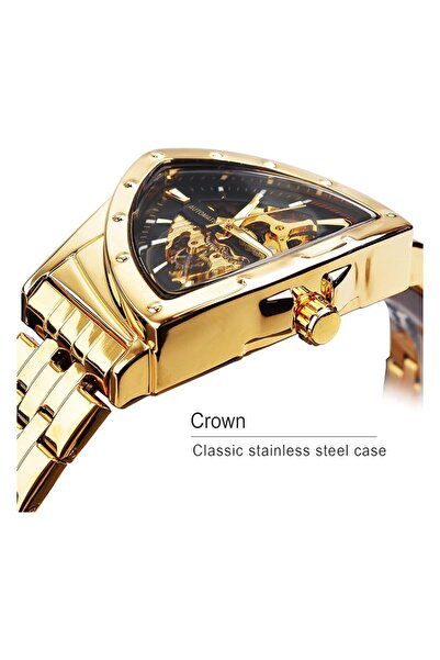 Generic Forsining Square Luxury Retro Mechanical Watch For Men Gorgeous Hollow Skeleton Self Wind Carved