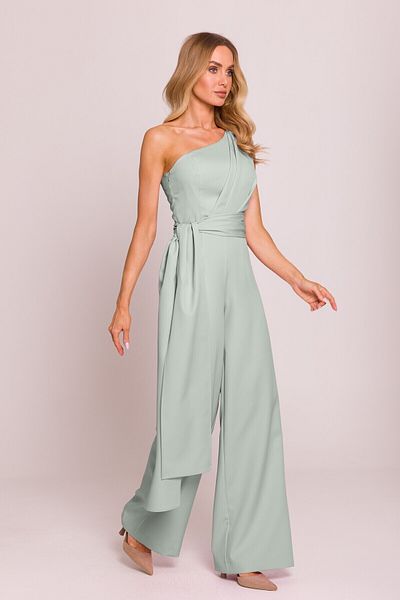 Made of Emotion One-shoulder jumpsuit with tied sashes