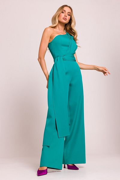 Made of Emotion One-shoulder jumpsuit with tied sashes