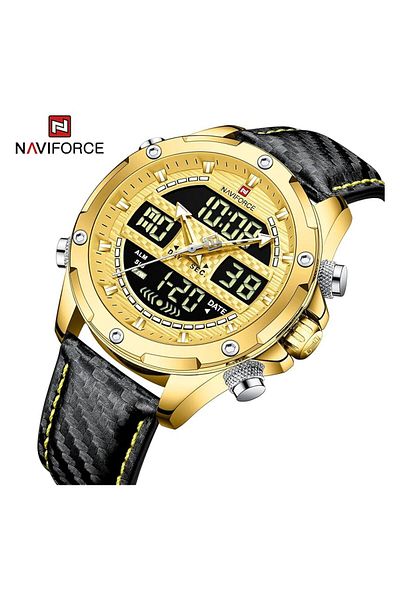 Generic Naviforce Men Military Digital Watches Analog Quartz Waterproof Watch Sport Multifunctional Leather