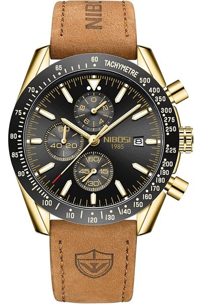 Generic Nibosi Men Watch Fashion Military Green Watches For Men Waterproof Chronograph Quartz Casual Wrist