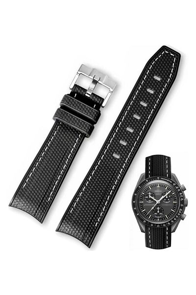 Generic Bands For Moon Watch Curved Rubber Strap Compatible With Omega