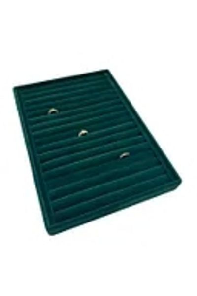 MeGass Dekor Domestic Production Large Size Suede Fabric Green Color 34 cm / 24 cm Stand for Displaying Sausage Rings