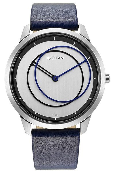 Generic Titan Men Leather Analog White Dial Watch 1801Sl02 Nr1801Sl02 Band Color Purple