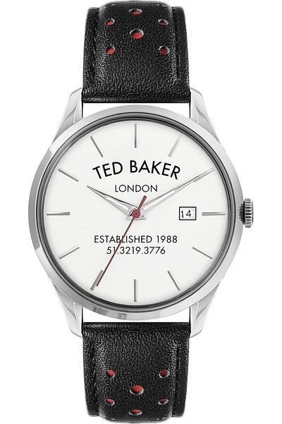 Generic Ted Baker Leytonn Brogue Black Leather Strap Watch Model Bkplts2029I