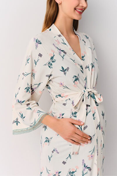 SUWEN Green Flower Dressing Gown