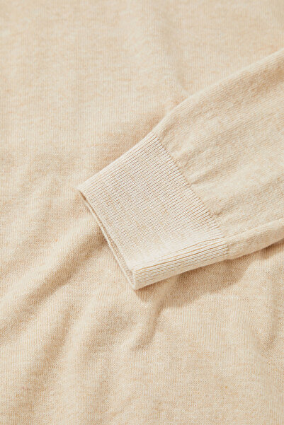 W Collection BEJ BİSİKLET YAKA UZUN KOLLU KAZAK