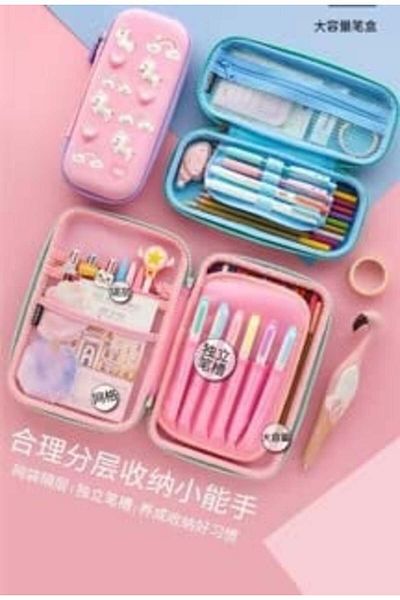 Litou Litou pencil/makeup organizer case, purple, unicorn, nylon, 22 x 9 x 4.5 cm