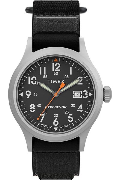 Generic Timex Men Twc008300 Expedition Scout Leather Slip Thru Strap Watch