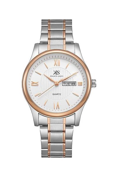 Generic Kenneth Scott Men Japanese Quartz Movement Watch Analog Display And Bracelet Strap K23029 Kbkw Tt Rg