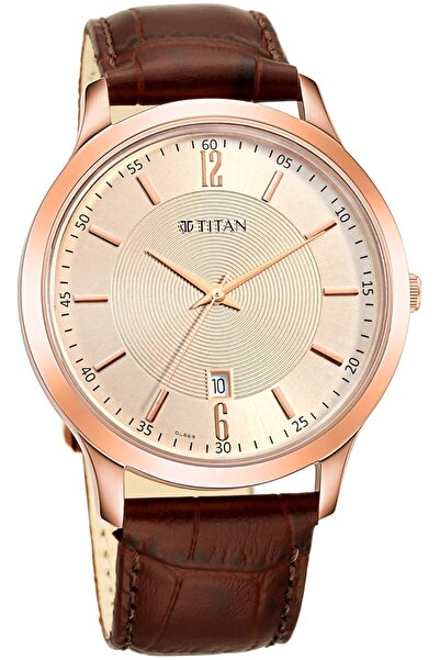 Generic Titan Analog Rose Gold Dial Men Watch 1825Wl02 Rose Gold Strap