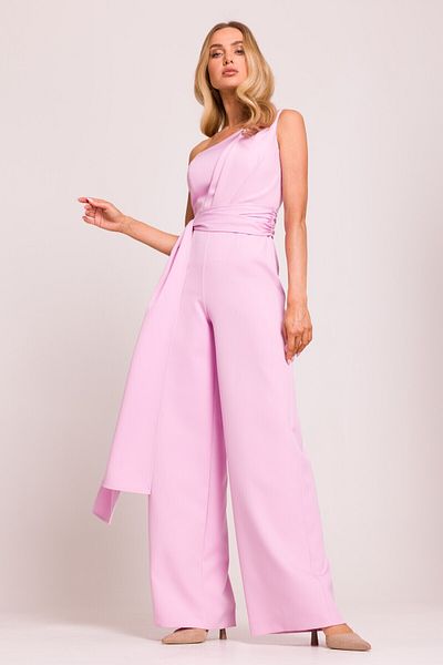 Made of Emotion One-shoulder jumpsuit with tied sashes