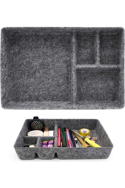 Anbobo Anbobo desk organizer, acrylic/felt, dark gray, 31 x 20.5 x 5.8 cm