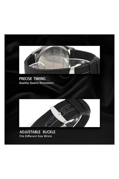 Generic Syosi Nylon Strap Wrist Watch Men Military Sport Watch Analog Quartz Watch With Date Sub Window