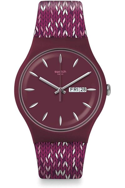 Generic Swatch Trico Purp Purple Dial Men Watch Suov705