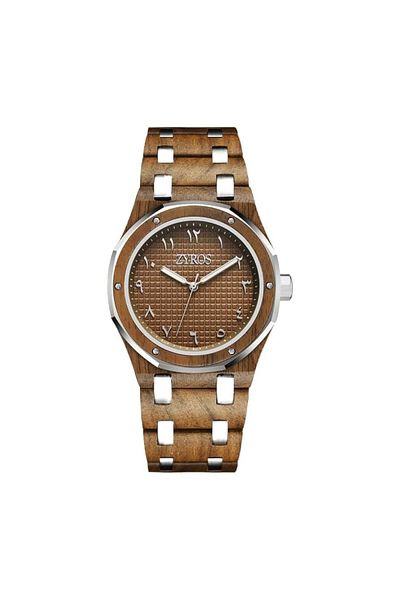 Generic Zyros Men Watch With Wooden Strap And Steel