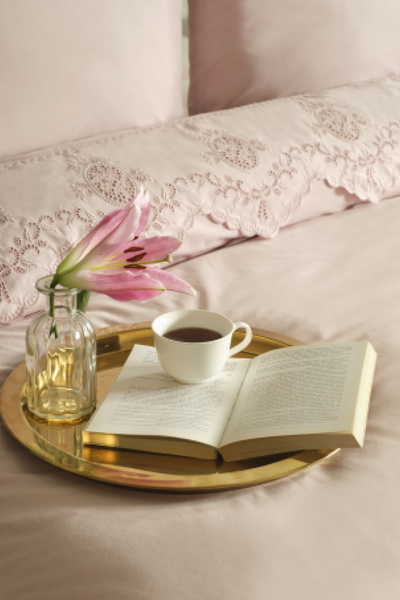 Karaca Home Chole Brodeli 100% Cotton Double Duvet Cover Set Powder