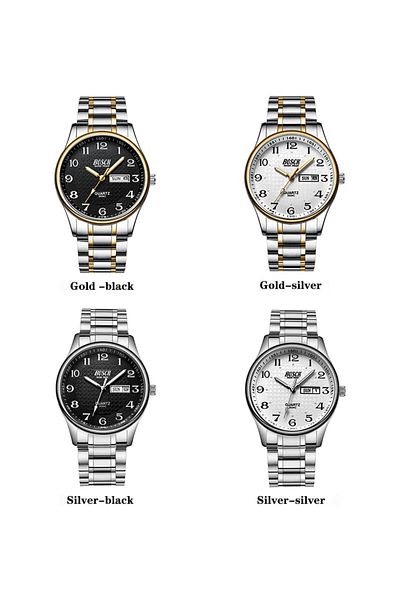 Generic Bosck Watches For Men Analog Mens Watch 44Mm Large Face Easy Read Stainless Steel Business Watch