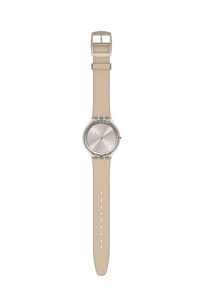 Generic Swatch Essentials Swiss Quartz Silicone Strap Grey 16 Casual Watch Model Svok109