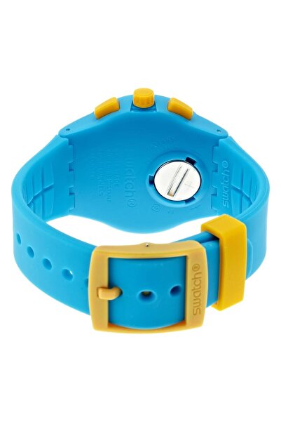 Generic Swatch Maresoli Yellow Dial Blue Rubber Mens Watch Suss400