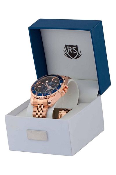 Generic Rs Men Blue Copper Rolex Watch