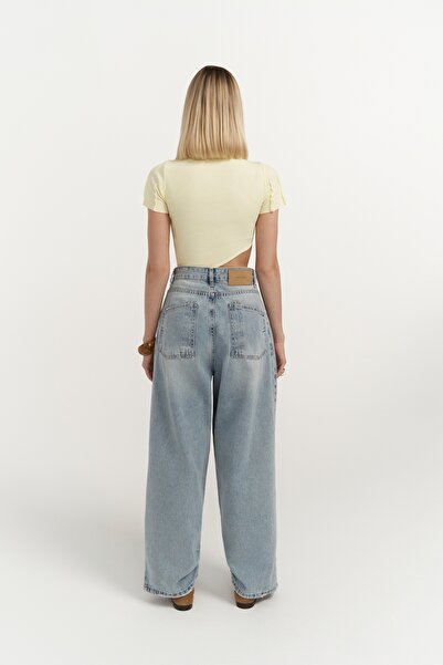 MAI STUDIOS CO. Modré džínové kalhoty Cyrus Pile Detail