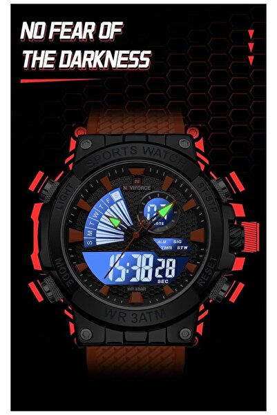 Generic Naviforce Men Analog Digital Dual Display Sports Silicon Strap Quartz Watch Nf9219