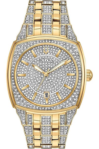 Generic Bulova Men Crystals Phantom Gold Tone Stainless Steel 6 Hand Multi Function Quartz Watch Style