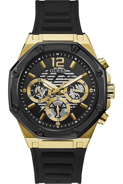 Generic Guess Men Quartz Watch With Analog Display And Silicone Strap Gw0263G1