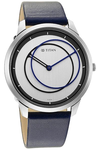Generic Titan Men Leather Analog White Dial Watch 1801Sl02 Nr1801Sl02 Band Color Purple