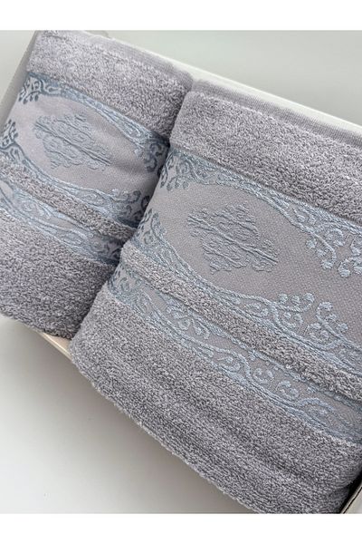 AYHANHOME Σετ πετσετών μπάνιου 2 τεμαχίων Jacquard Box 90x150 και 50x90