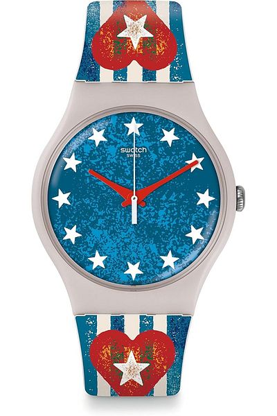 Generic Swatch Men Anavah Suot101 Blue Rubber Swiss Quartz Fashion Watch