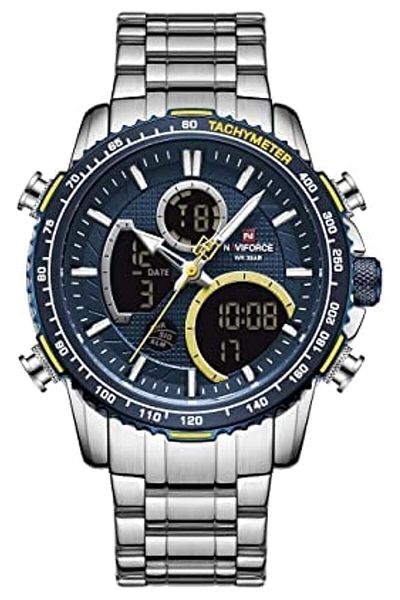 Generic Naviforce Nf9192 Ssw Luxury Brand Men Waterproof Wood Grain Calendar Two Color Bezel Relogio