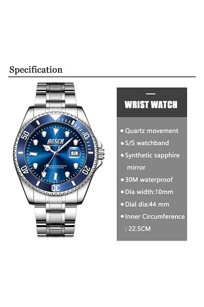 Generic Boss Allure Men Quartz Chronograph Stainless Steel Watch Water Resistant